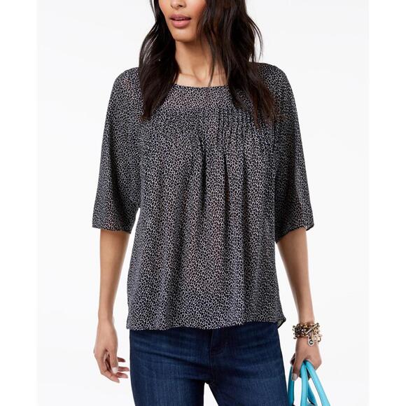 Michael Michael Kors Womens Printed Pleated Top Size XS - Picture 1 of 2